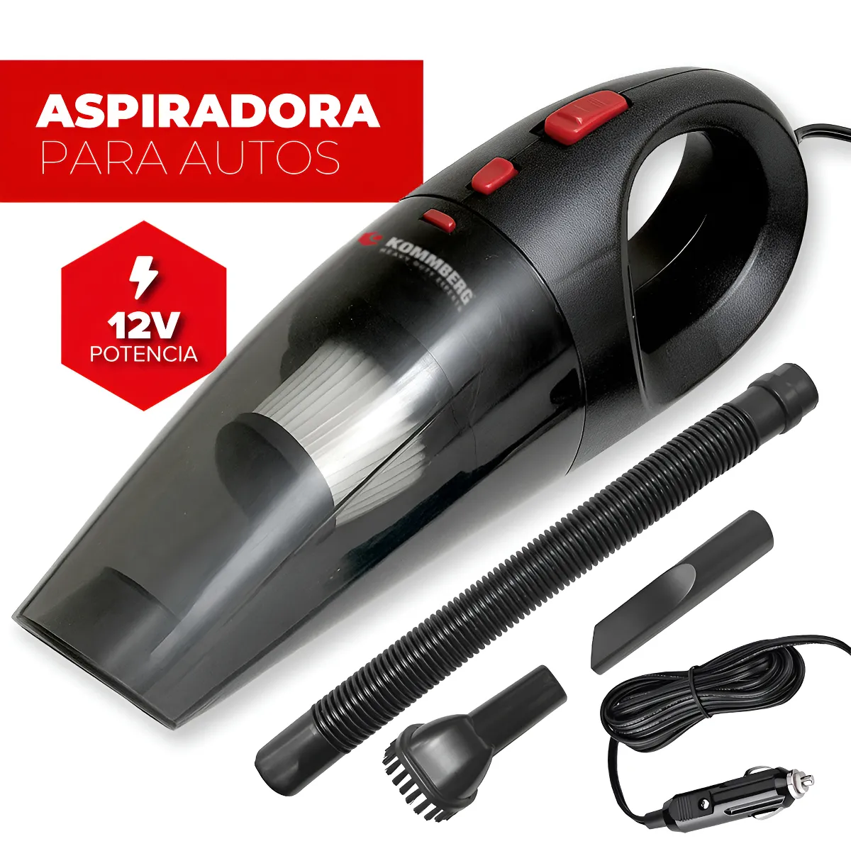 Aspiradora Portátil Kommberg 4000pa para Auto KB-VC12