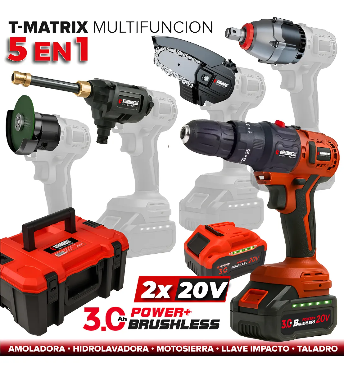 Combo Multiherramienta Inalambrico Matrix 5 En 1 Taladro Amoladora Hidro - Image 4