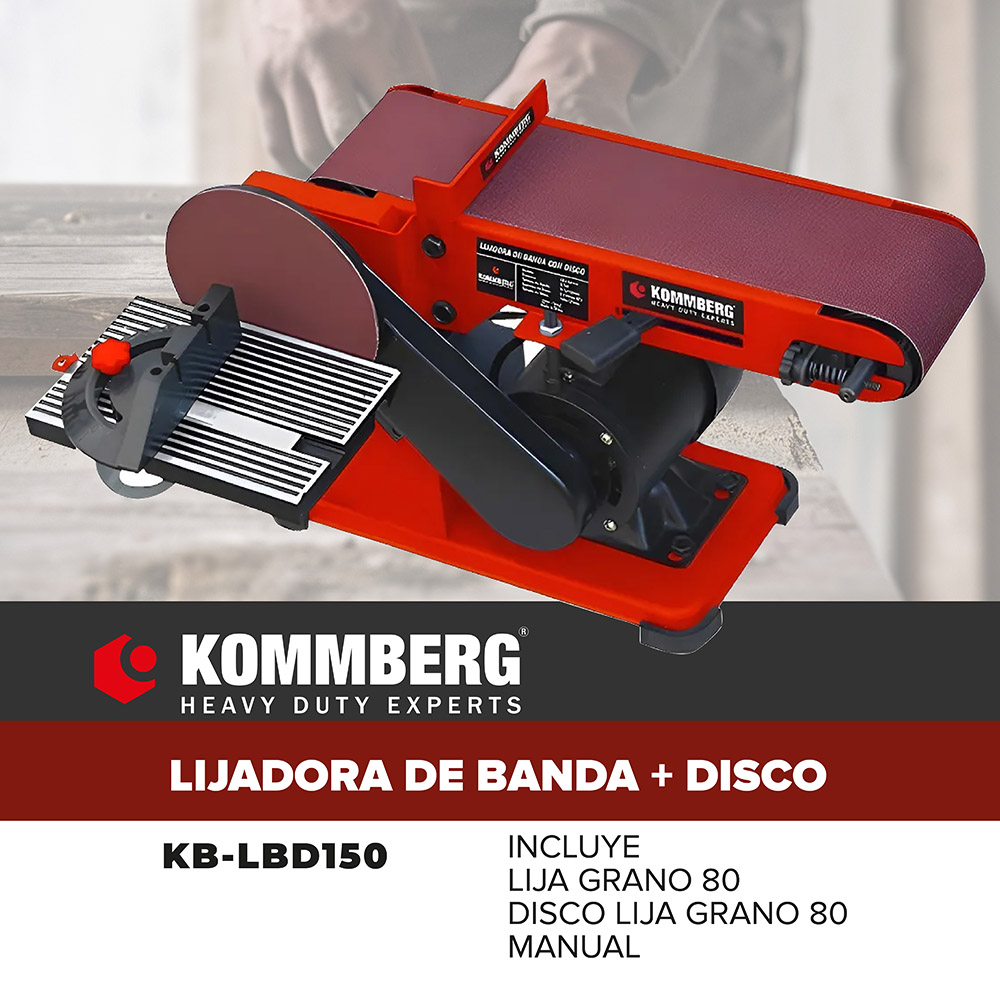 Lijadora De Banda Kommberg Con Disco KB-LBD150 - Image 2