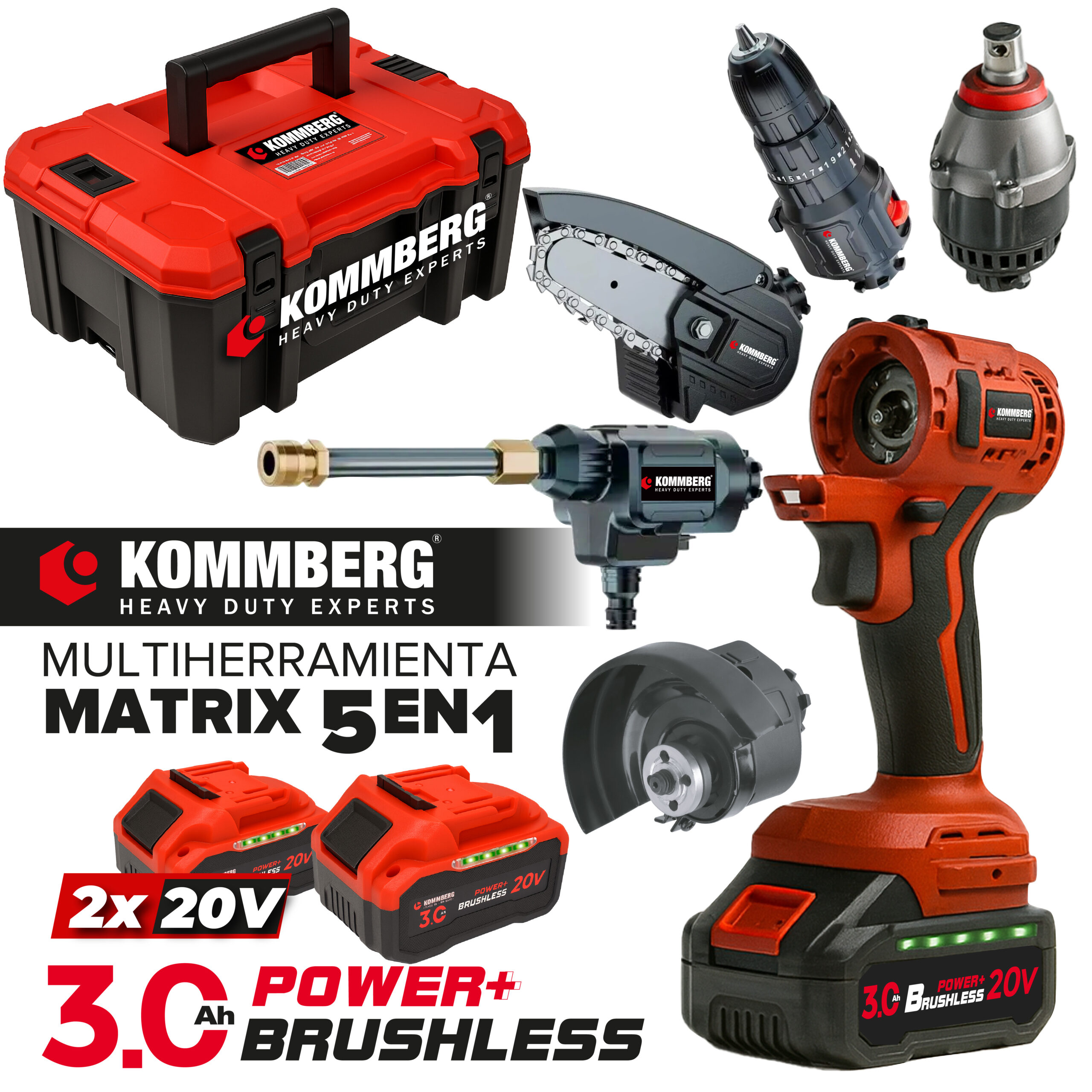 Combo Multiherramienta Inalambrico Matrix 5 En 1 Taladro Amoladora Hidro