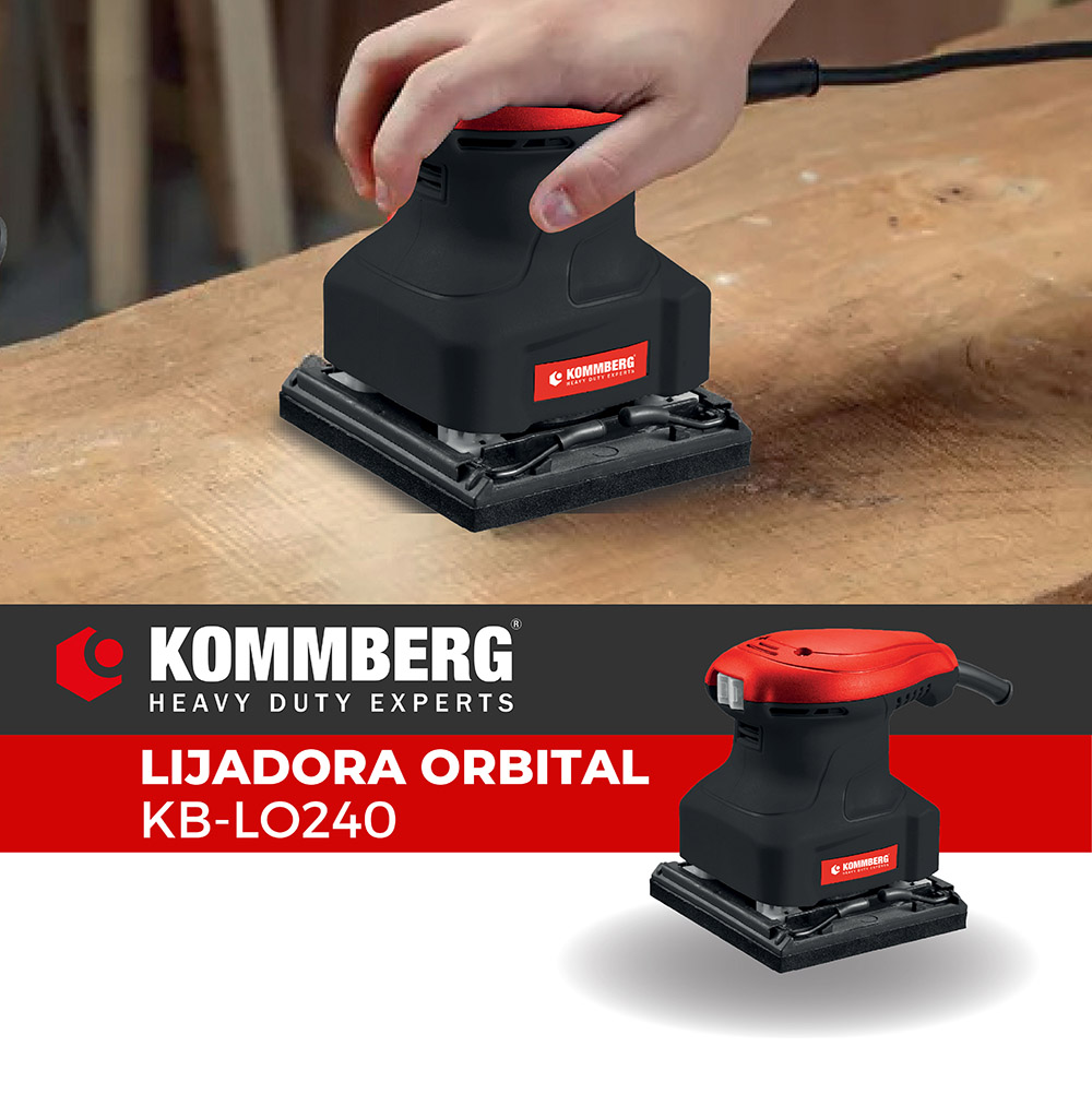 Lijadora Orbital Kommberg 1/4 Hoja 240W 11.000 OPM 14.000 RPM KB-LO240 - Image 2