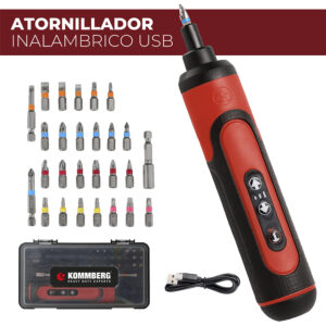 Destornillador Kommberg Eléctrico Portátil Precisión Con 24 Puntas Y Accesorios KB-A14