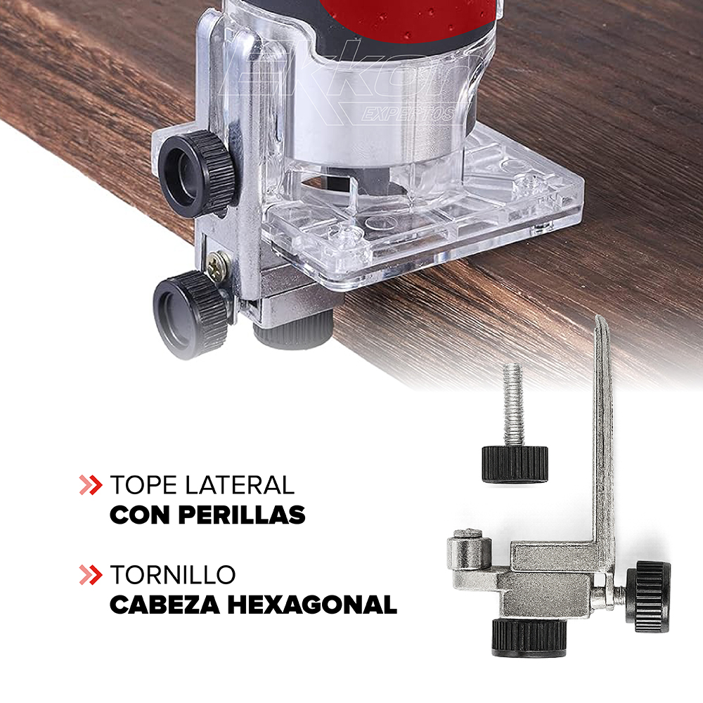 Fresadora Router Kommberg 500w Rebajadora Tupi 6.35mm 1/4'' + Guías KB-RT500 - Image 4