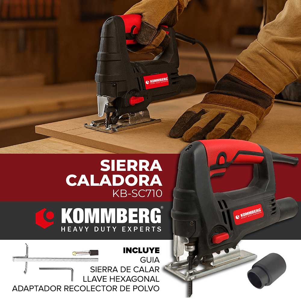 Sierra Caladora Kommberg Variable 710w 3000rpm Madera 65mm KB-SC710 - Image 2