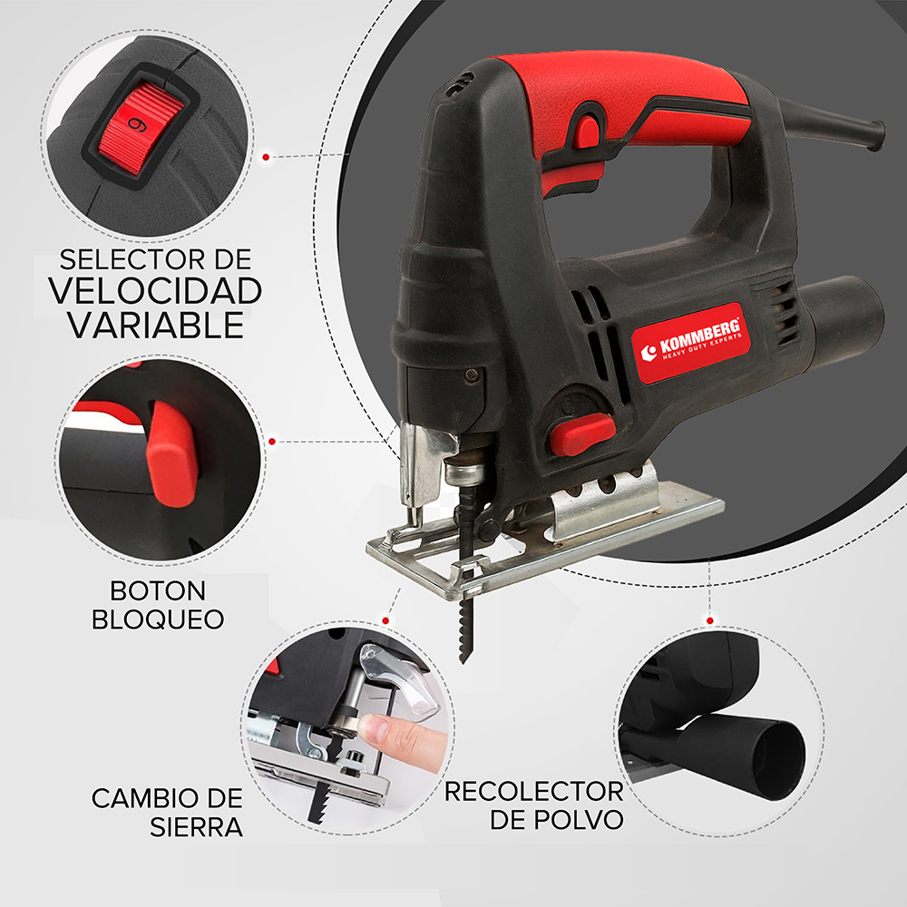 Sierra Caladora Kommberg Variable 710w 3000rpm Madera 65mm KB-SC710 - Image 4