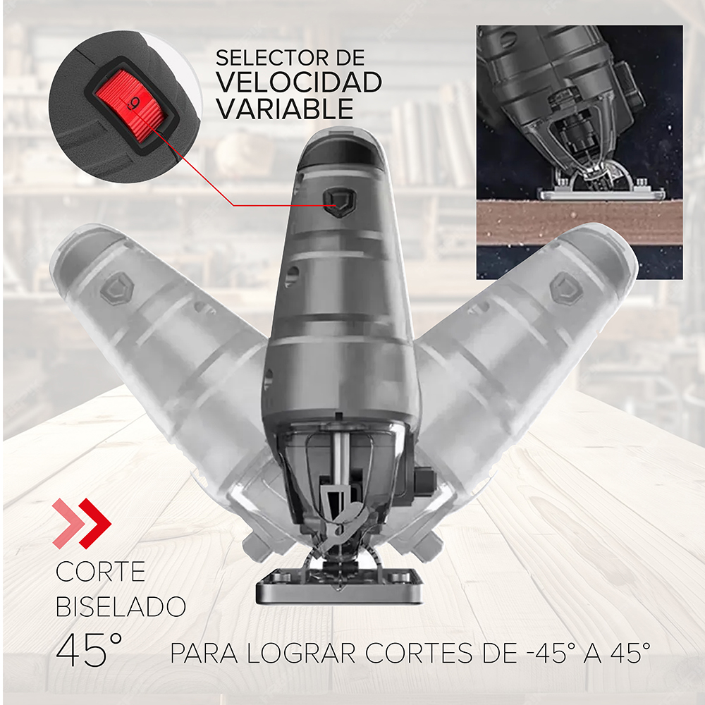 Sierra Caladora Kommberg Variable 710w 3000rpm Madera 65mm KB-SC710 - Image 5
