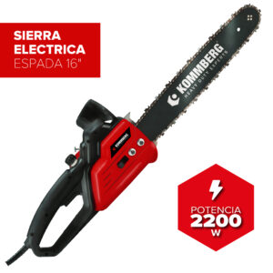 Motosierra 16 Pulgadas Eléctrica Kommberg 2200w Espada 16 KB-ES2200