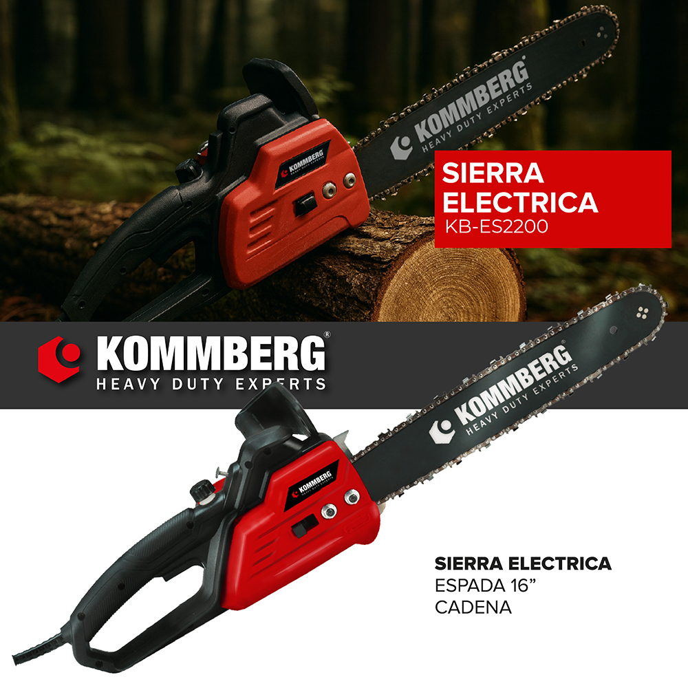 Motosierra 16 Pulgadas Eléctrica Kommberg 2200w Espada 16 KB-ES2200 - Image 2