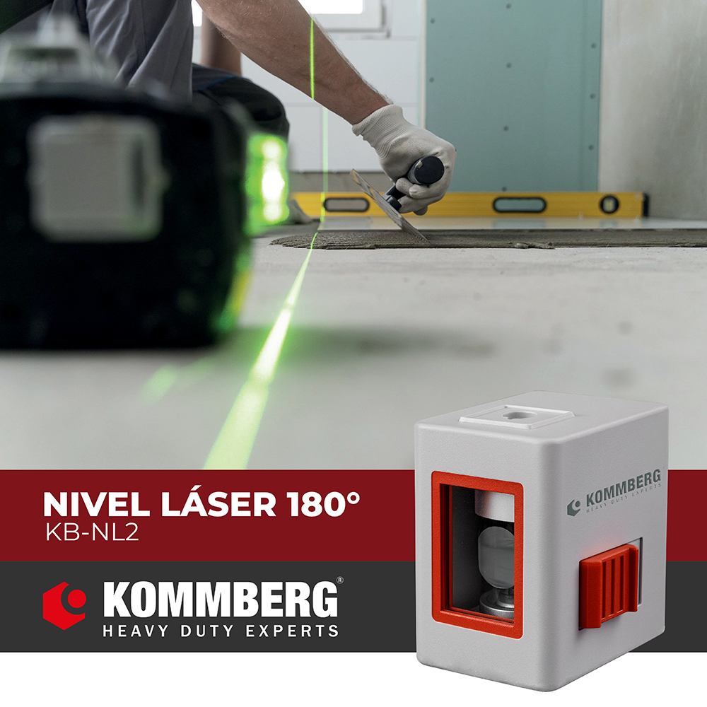 Nivel Laser Kommberg 180° Autonivelante Luz Verde 30 Mts KB-NL2 - Image 2